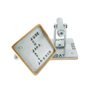 Picture of Silver and 14K Gold Framed Diamond Cuff Links