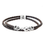 Picture of Leather Bracelet with Custom Silver Loops