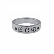Picture of Thick Silver Birthstone Ring