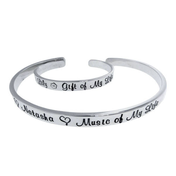 Picture of Sterling Silver Mother and Child Cuff Bracelets
